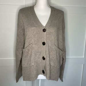 The Drop Chunky Knit Cardigan - Mushroom